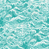 Crashing Waves Teal Peel and Stick Wallpaper by WallPops - NUS6631
