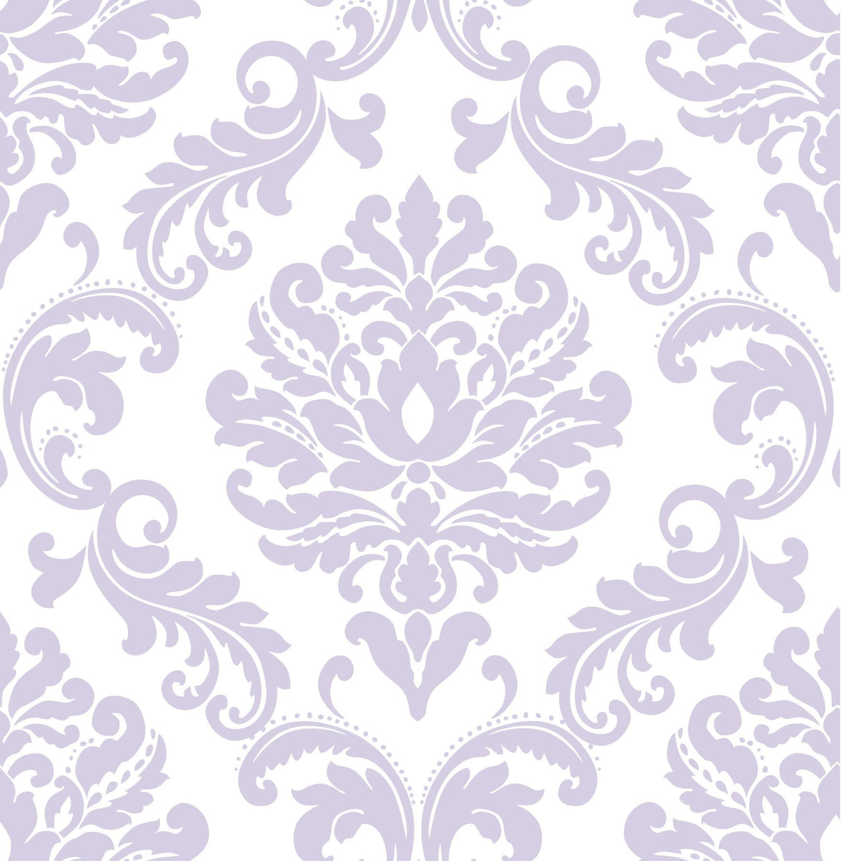 Ariel Purple Peel & Stick Damask Wallpaper - NuWallpaper NUW1396