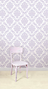 Ariel Purple Peel & Stick Damask Wallpaper - NuWallpaper NUW1396