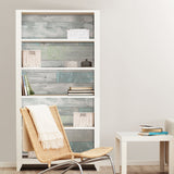 Beachwood Aqua Peel & Stick Wallpaper with Reclaimed Wood Plank Pattern - NuWallpaper NU3126