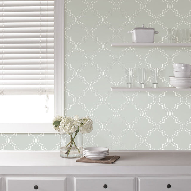 Quatrefoil Grey Peel & Stick Wallpaper