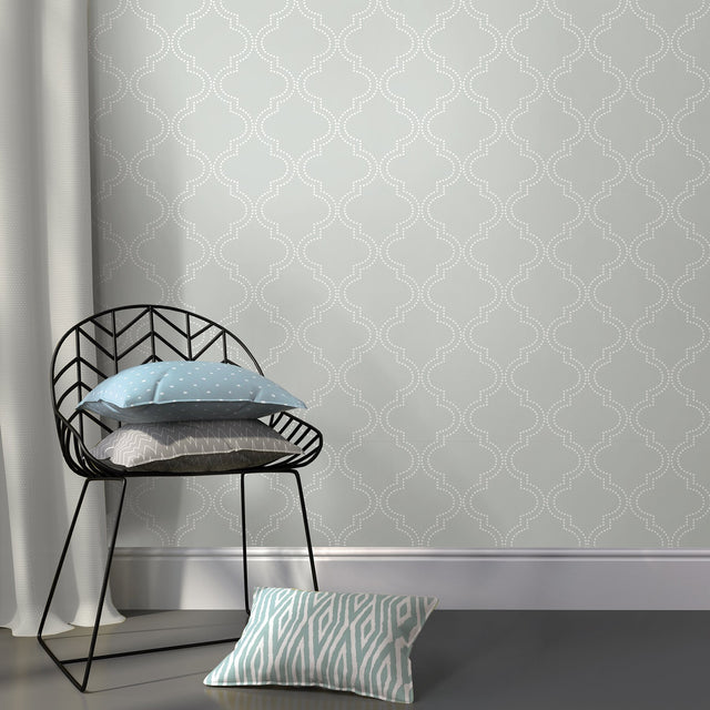 Quatrefoil Grey Peel & Stick Wallpaper