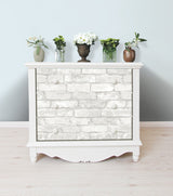 Grey Brick Peel & Stick Wallpaper with Country Geometric Brick Pattern - NuWallpaper NUW1653