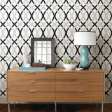 Black & Silver Lattice Peel & Stick Wallpaper - NuWallpaper NUW1658