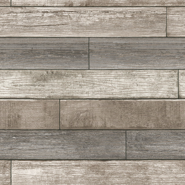 Reclaimed Wood Plank Natural Peel & Stick Wallpaper with Faux Effects Texture - NuWallpaper NUW1690