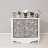 Angelica Grey Peel & Stick Wallpaper with Floral Queen Annes Lace Motif - NuWallpaper NUW1693