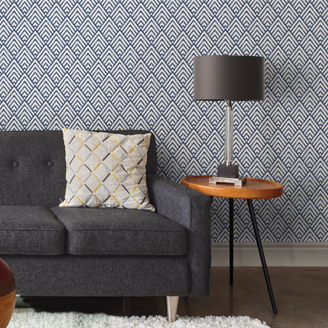 Arrowhead Deep Blue Geometric Peel & Stick Wallpaper - NuWallpaper NUS1701