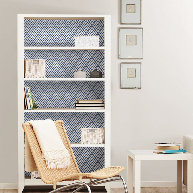 Arrowhead Deep Blue Geometric Peel & Stick Wallpaper - NuWallpaper NUS1701