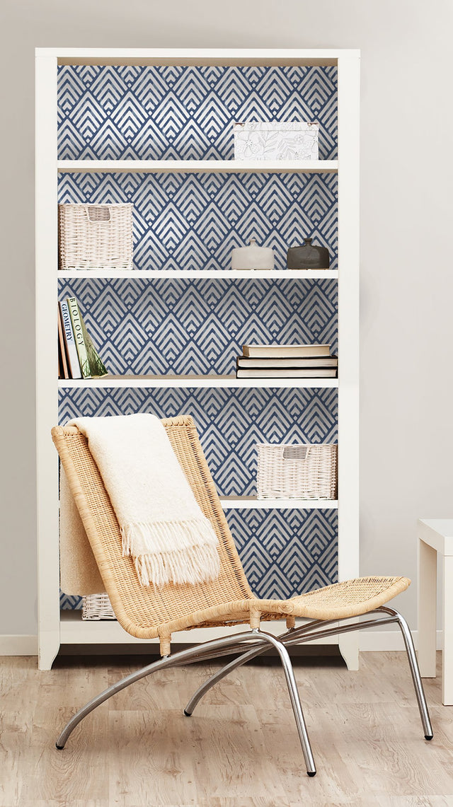 Arrowhead Deep Blue Geometric Peel & Stick Wallpaper - NuWallpaper NUS1701