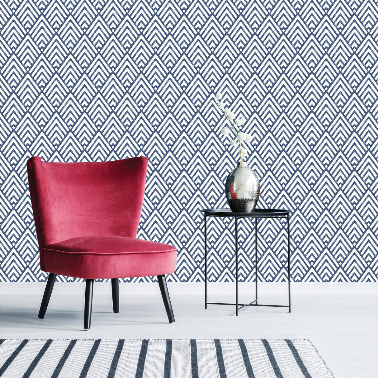 Arrowhead Deep Blue Geometric Peel & Stick Wallpaper - NuWallpaper NUS1701