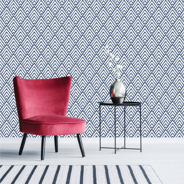 Arrowhead Deep Blue Geometric Peel & Stick Wallpaper - NuWallpaper NUS1701