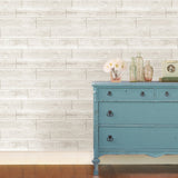 Serene Cream Peel & Stick Wood Wallpaper - NuWallpaper NUW1930