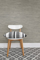 Tibetan Grasscloth Grey Natural Peel & Stick Wallpaper - NuWallpaper NUW2083