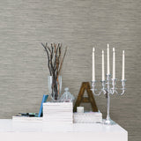 Tibetan Grasscloth Grey Natural Peel & Stick Wallpaper - NuWallpaper NUW2083