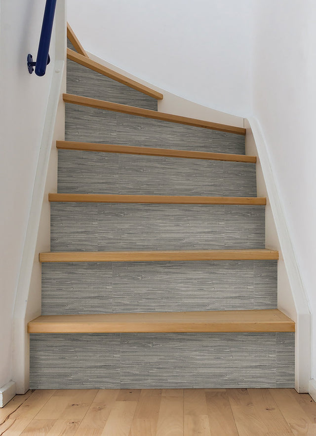 Tibetan Grasscloth Grey Natural Peel & Stick Wallpaper - NuWallpaper NUW2083