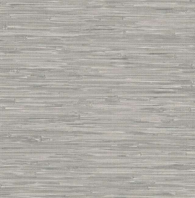 Tibetan Grasscloth Grey Natural Peel & Stick Wallpaper - NuWallpaper NUW2083