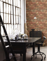 West End Red Brick Peel & Stick Wallpaper with Faux Brick Pattern, Modern Style - NuWallpaper NUW2088