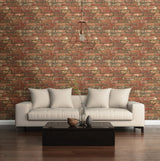 West End Red Brick Peel & Stick Wallpaper with Faux Brick Pattern, Modern Style - NuWallpaper NUW2088