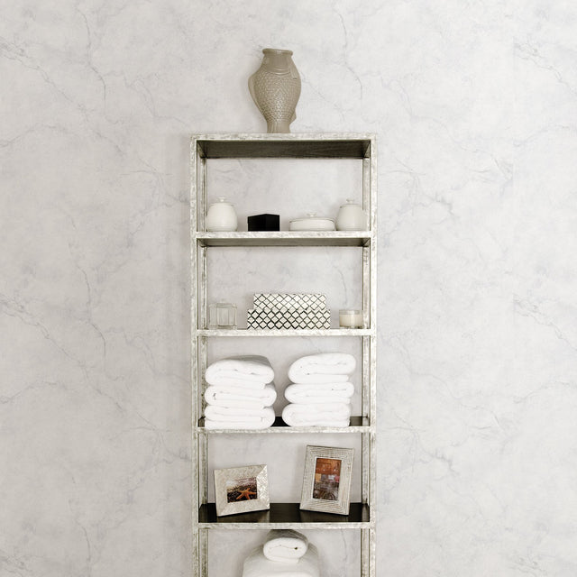 Carrara Marble Ivory Peel & Stick Wallpaper with Modern Nature Graphic Motif - NuWallpaper NU2090