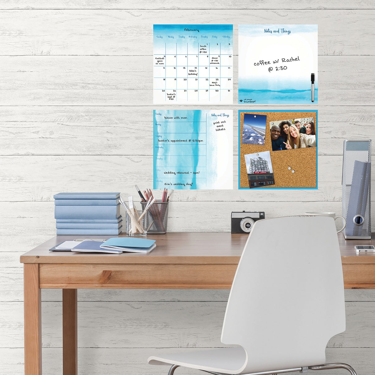 Shiplap Off White Wood Peel & Stick Wallpaper with Traditional Faux Effects - NuWallpaper NUW2187