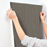 Vertical Plumb Charcoal Metallic Wallpaper with Metallic Stripe Pattern - York NV5500