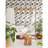 Lady Slipper Gold & Grey Botanical Non Woven Wallpaper, Straight Match, 27 in x 27 ft - York NV5524
