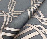 Dante Ribbon Charcoal Metallic Wallpaper with Modern Geometric Ribbon Motif - York NV5568