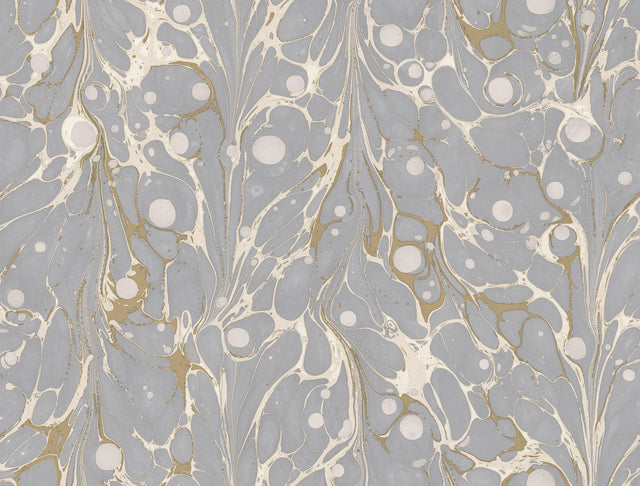 Marbled Endpaper Grey & Cream Wallpaper with Bohemian Marbled Abstract Pattern - York NV5589