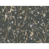 Marbled Endpaper Black & Gold Wallpaper with Marbled Book Paper Motif - York NV5591