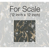 Marbled Endpaper Black & Gold Wallpaper with Marbled Book Paper Motif - York NV5591