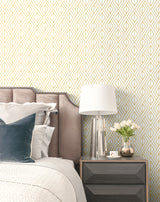 Gold Diamond Geometric Metallic Gold by NextWall Peel & Stick Geometric Peel & Stick Wallpaper – NextWall NW30105