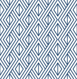 Navy and white diamond geometric peel and stick wallpaper pattern