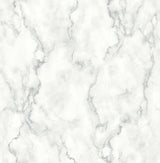 Gray and metallic silver faux marble peel and stick wallpaper pattern
