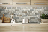 Washed Brick Soft Gray & Rust by NextWall Peel & Stick Brick Peel & Stick Wallpaper – NextWall NW30500