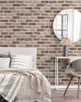 Washed Brick Adobe by NextWall Peel & Stick Brick Peel & Stick Wallpaper – NextWall NW30501 -Sample