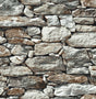 Brown and gray stacked stone wall peel and stick wallpaper pattern