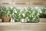 Banana Groves Green & White by NextWall Peel & Stick Botanical Wallpaper – NextWall NW31300