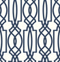 Navy and white deco lattice peel and stick wallpaper pattern