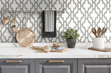 Tile Trellis Black & White by NextWall Peel & Stick Peel & Stick Wallpaper – NextWall NW31600