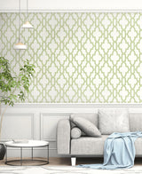 Tile Trellis Green and White by NextWall Peel & Stick Peel & Stick Wallpaper – NextWall NW31604