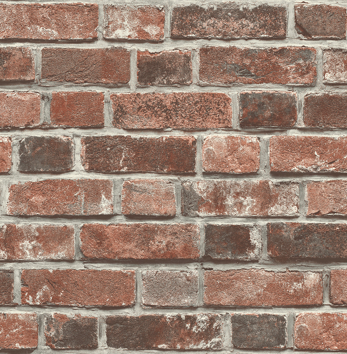Distressed Red Brick Red & Charcoal by NextWall Peel & Stick Brick Wallpaper – NextWall NW31700-Sample