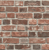 Distressed Red Brick Red & Charcoal by NextWall Peel & Stick Brick Wallpaper – NextWall NW31700-Sample