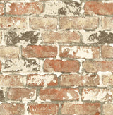 Weathered red brick and charcoal peel and stick wallpaper pattern