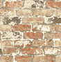 Weathered red brick and charcoal peel and stick wallpaper pattern