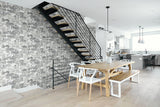 Weathered Gray Brick Gray & Ivory by NextWall Peel & Stick Brick Peel & Stick Wallpaper- NextWall NW32308
