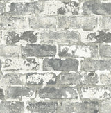 Weathered gray and ivory brick peel and stick wallpaper