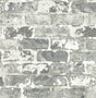 Weathered gray and ivory brick peel and stick wallpaper