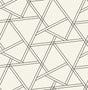 Railroad Geometric peel and stick wallpaper in pearl shimmer and ebony with a modern metallic geometric line pattern.