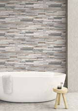 Reclaimed Wood Plank Light Gray and Brown by NextWall Peel & Stick Wood Plank Peel & Stick Wallpaper – NextWall NW32600