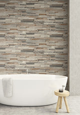 Reclaimed Wood Plank Charcoal and Brown by NextWall Peel & Stick Peel & Stick Wallpaper – NextWall NW32601